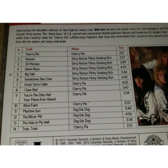 WARRANT cd PLAYLIST: THE VERY BEST OF WARRANT - Picture 3 of 7